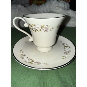 Edgerton Fine China Spring Rhapsody Tea Cup and Saucer Set Made in USA Vintage